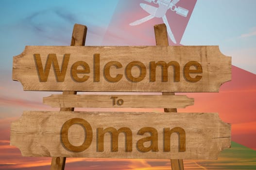 welcome to jamaica sign on wood background with blending national flag