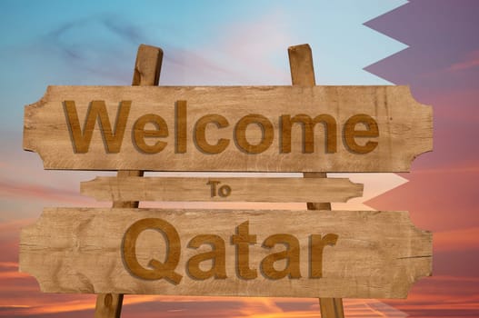 welcome to jamaica sign on wood background with blending national flag