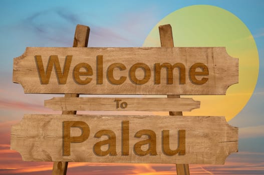 welcome to jamaica sign on wood background with blending national flag