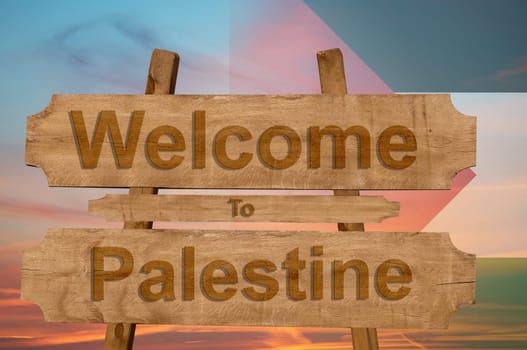 welcome to jamaica sign on wood background with blending national flag
