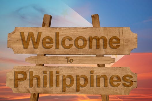 welcome to jamaica sign on wood background with blending national flag