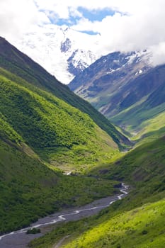 Landscape of mountains Caucasus region in Russia
