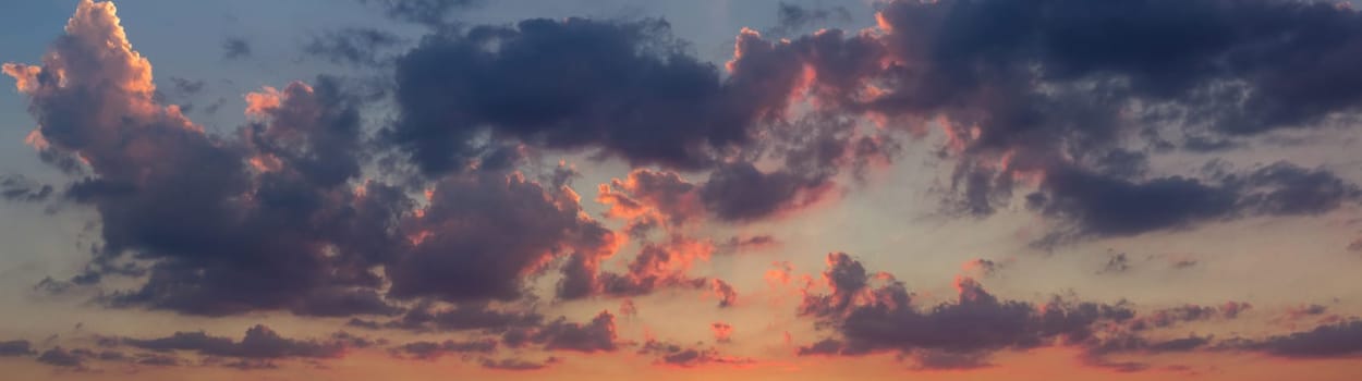Sunset sky colorful panoramic view