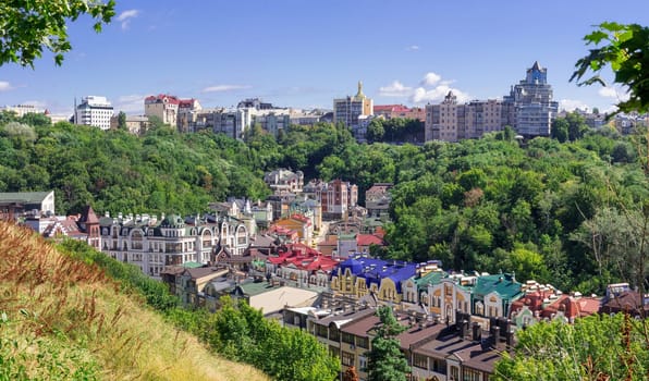 European town panorama. Colorful roofs. European soul