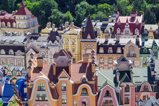 European town panorama. Colorful roofs. European soul