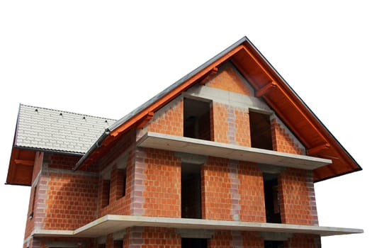 The shell of a house / new construction of a brick house