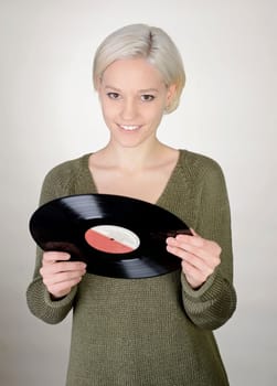 Woman with record