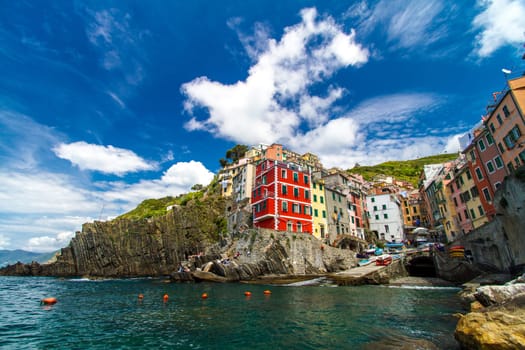 Beautiful view of Riomaggiore, Cinque Terre national park, Liguria, Italy