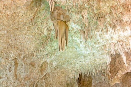 Waterfall Stalactite and other formations in the Big Room in Carlsbad Cavern in New Mexico
