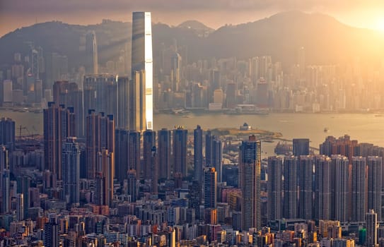 Hong Kong Sunset Victoria Habour View Concept