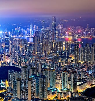 Hong Kong Modern City at night