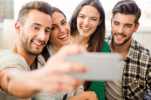 Friends faving fun and making a selfie