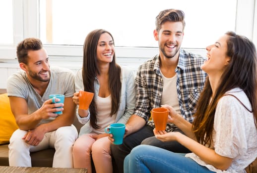 Group of friends meeting In the local Coffee Shop