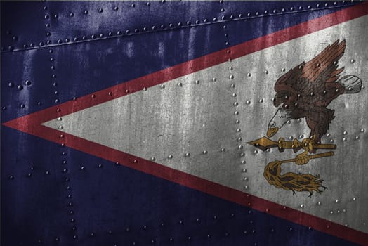 metal texutre or background with american samoa flag