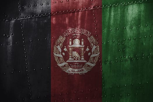 metal texutre or background with afghanistan flag