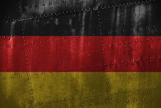 metal texutre or background with germany flag