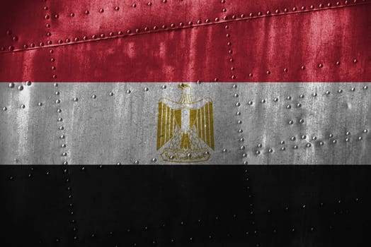metal texutre or background with egypt flag