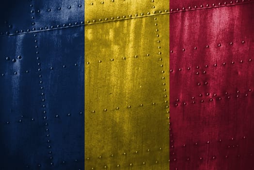 metal texutre or background with chad flag
