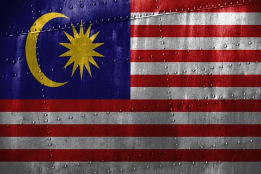 metal texutre or background with malaysia flag