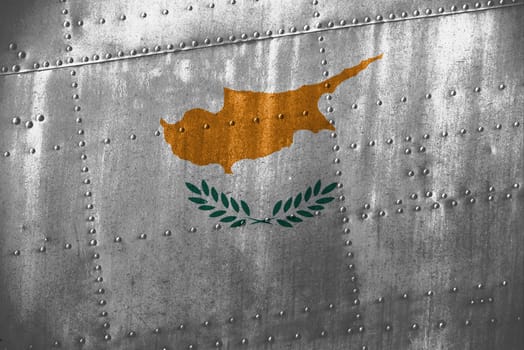 metal texutre or background with cyprus flag