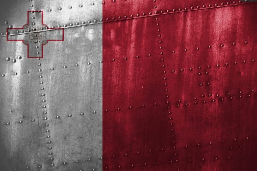 metal texutre or background with malta flag