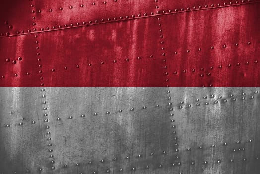 metal texutre or background with monaco flag