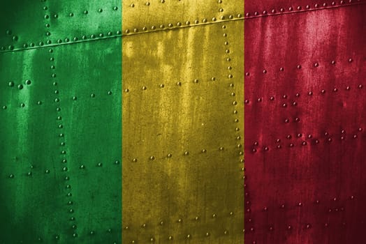 metal texutre or background with mali flag
