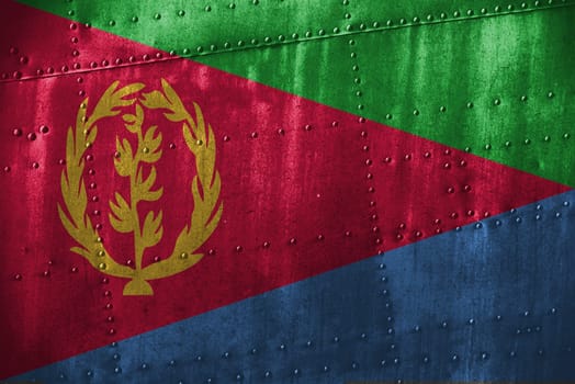 metal texutre or background with eritrea flag