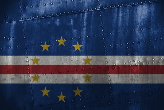 metal texutre or background with cape verde flag