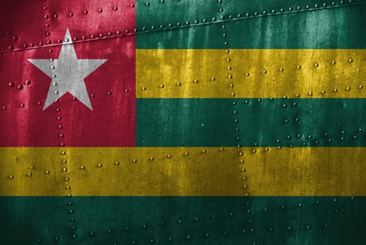 metal texutre or background with togo flag