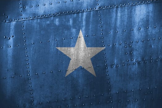 metal texutre or background with somalia flag
