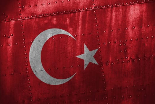 metal texutre or background with turkey flag
