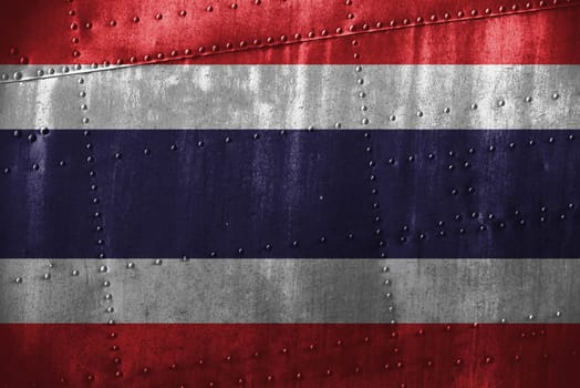 metal texutre or background with thailand flag
