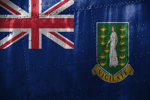 metal texutre or background with virgin islands,gb flag