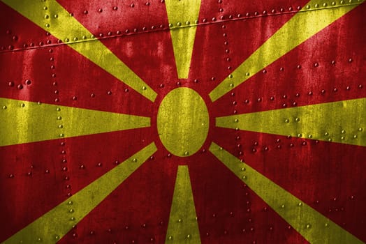 metal texutre or background with macedonia flag