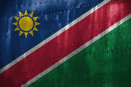 metal texutre or background with namibia flag