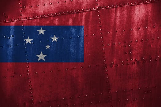 metal texutre or background with samoa flag