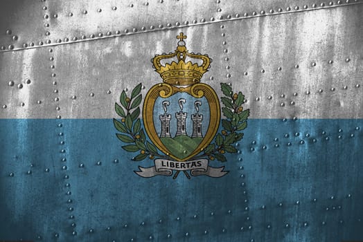 metal texutre or background with san marino flag