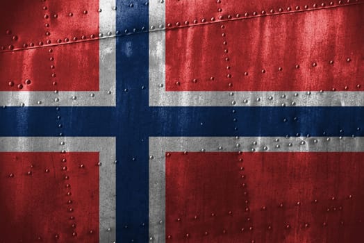 metal texutre or background with norway flag