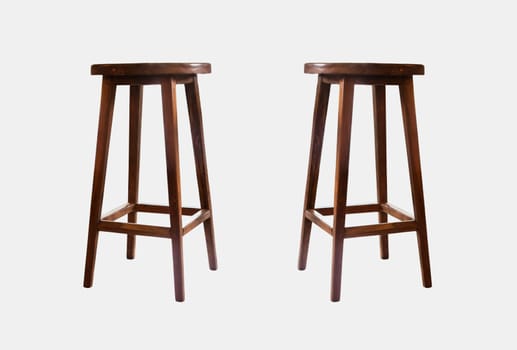 Wooden chairs isolated on white background, stock photo
