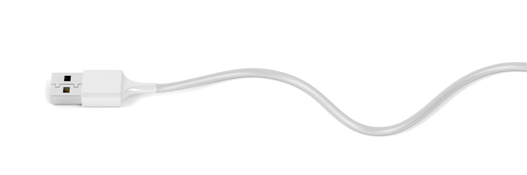 Usb cable on white background