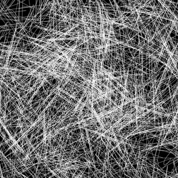 Abstract Grunge Line Pattern. Chaotic Black White Structure