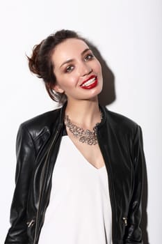 Fashionable young woman, lifestyle. Fashion style, smile, laugh.