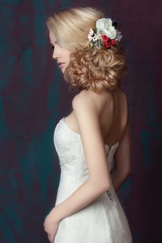 Beautiful bride. Wedding hairstyle