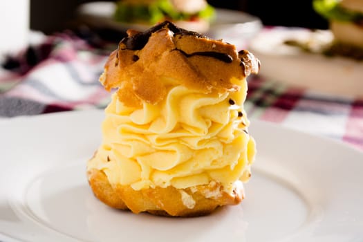 Cream Pie. Two layers of puff pastry filled with whipped cream.
