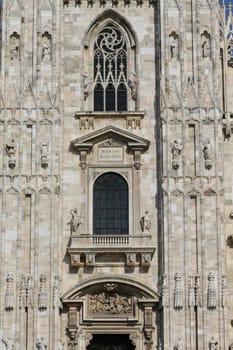 The Milan Cathedral or Duomo di Milano is the gothic cathedral church of Milan
