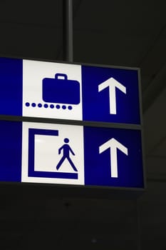Airport information board in an Greek terminal