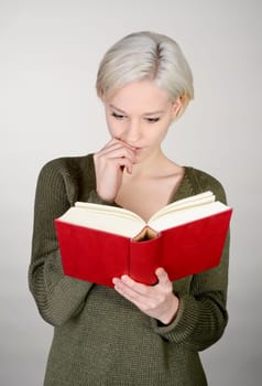 Woman reads book