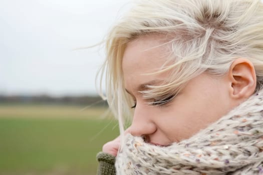 Woman with scarf