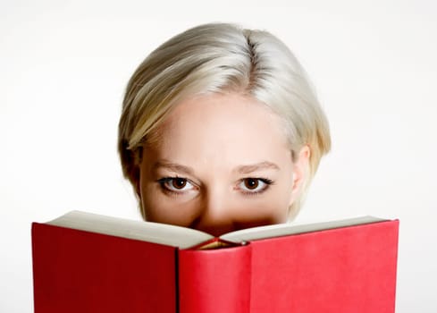 Woman reads book